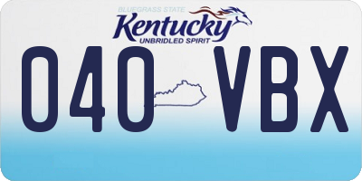 KY license plate 040VBX