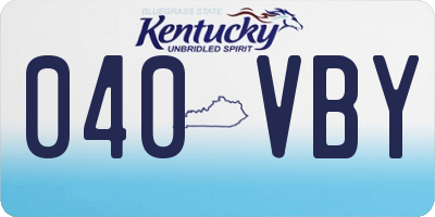 KY license plate 040VBY