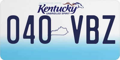 KY license plate 040VBZ