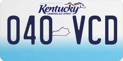 KY license plate 040VCD