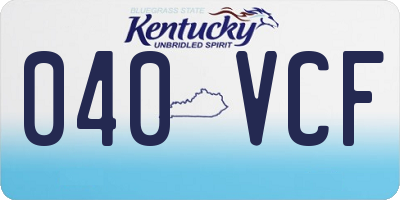 KY license plate 040VCF