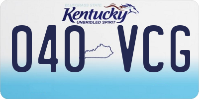 KY license plate 040VCG