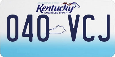 KY license plate 040VCJ