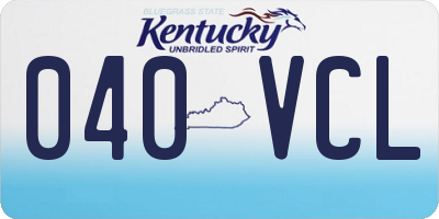 KY license plate 040VCL
