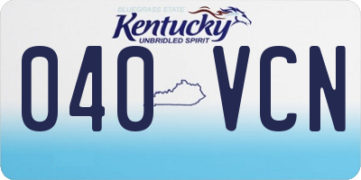 KY license plate 040VCN