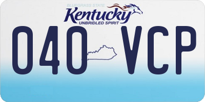 KY license plate 040VCP