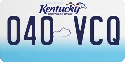 KY license plate 040VCQ