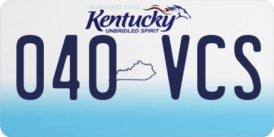 KY license plate 040VCS