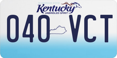 KY license plate 040VCT