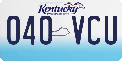 KY license plate 040VCU