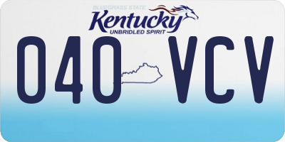 KY license plate 040VCV