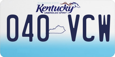 KY license plate 040VCW