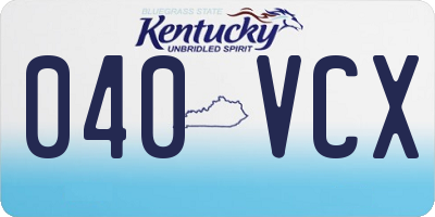 KY license plate 040VCX