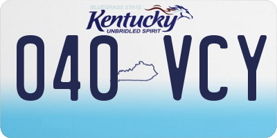 KY license plate 040VCY