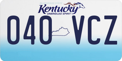 KY license plate 040VCZ