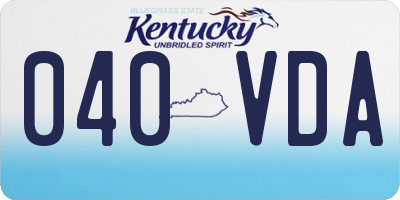 KY license plate 040VDA