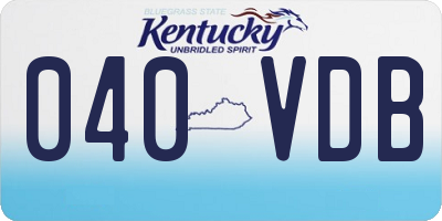 KY license plate 040VDB