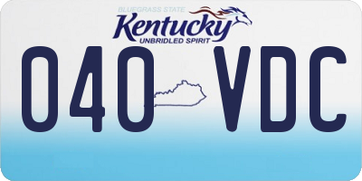 KY license plate 040VDC