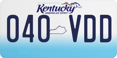 KY license plate 040VDD