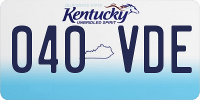 KY license plate 040VDE