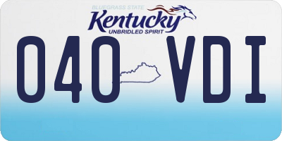 KY license plate 040VDI