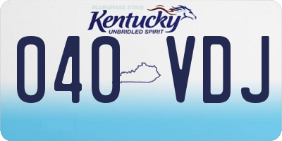 KY license plate 040VDJ