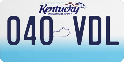 KY license plate 040VDL