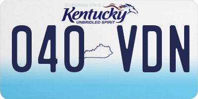 KY license plate 040VDN
