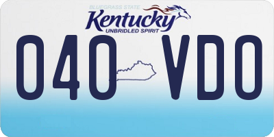 KY license plate 040VDO