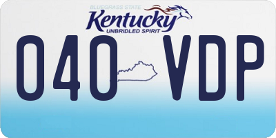 KY license plate 040VDP