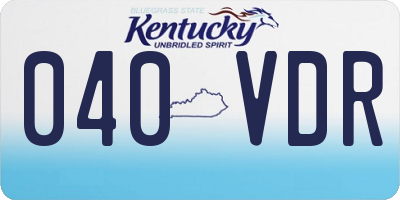 KY license plate 040VDR