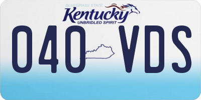 KY license plate 040VDS