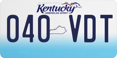 KY license plate 040VDT