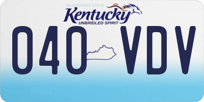 KY license plate 040VDV