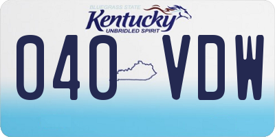 KY license plate 040VDW