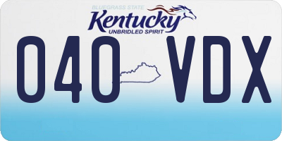 KY license plate 040VDX