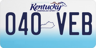 KY license plate 040VEB