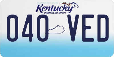 KY license plate 040VED