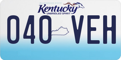 KY license plate 040VEH