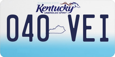KY license plate 040VEI