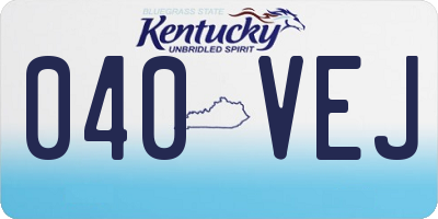 KY license plate 040VEJ