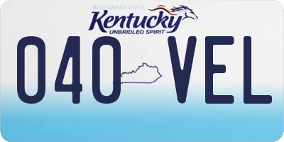 KY license plate 040VEL