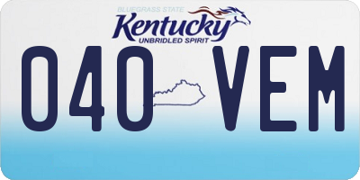 KY license plate 040VEM
