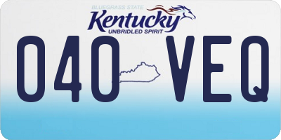 KY license plate 040VEQ