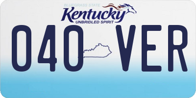 KY license plate 040VER