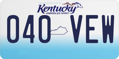 KY license plate 040VEW