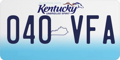 KY license plate 040VFA