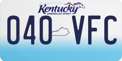 KY license plate 040VFC