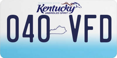 KY license plate 040VFD