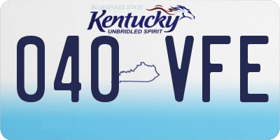 KY license plate 040VFE